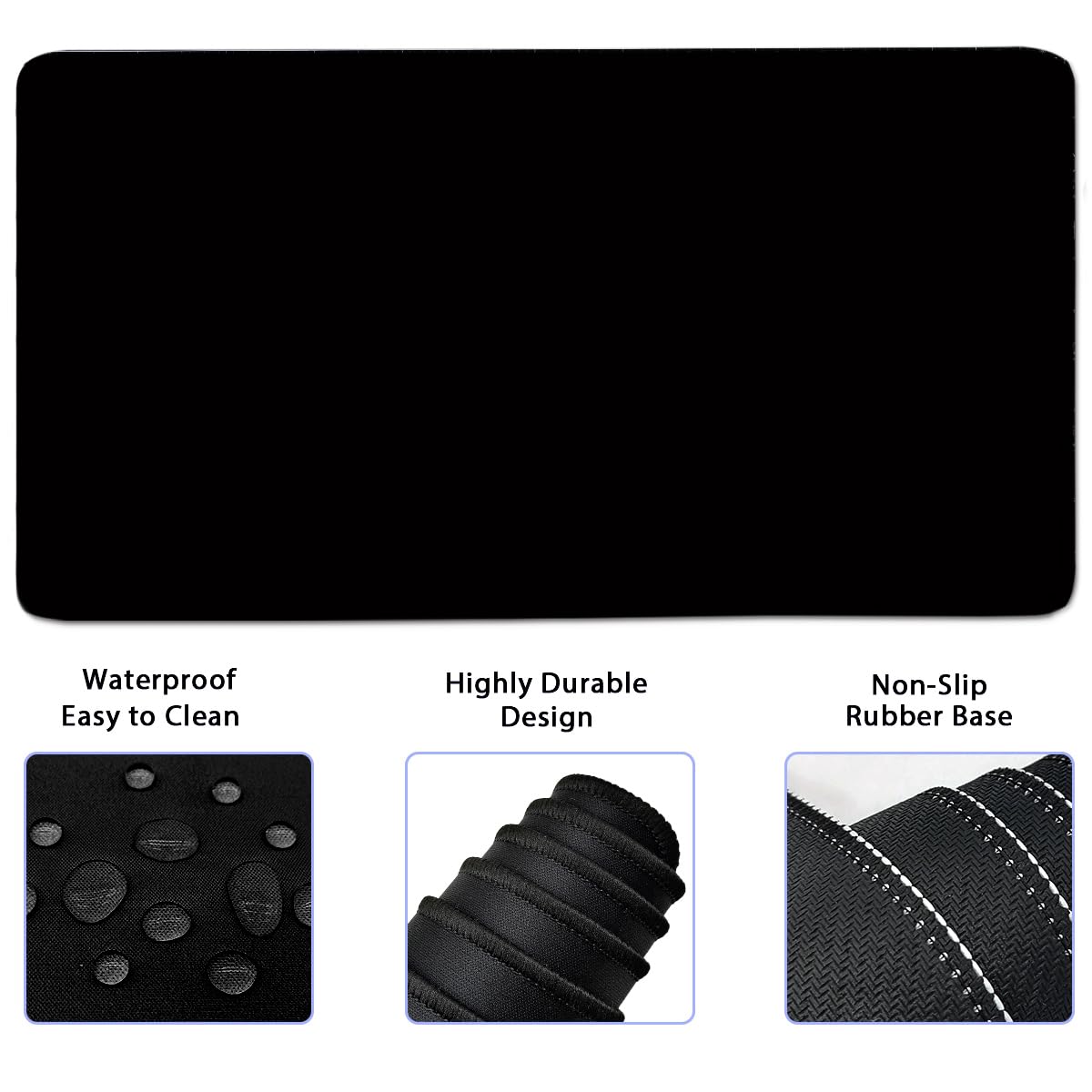 Large Mouse Pad and Keyboard Wrist Rest, Desk Pad for Keyboard and Mouse, 4-in-1 Large Gaming Mouse Pad with Wrist Support, Desk Mat for Home Office Study Game-Black