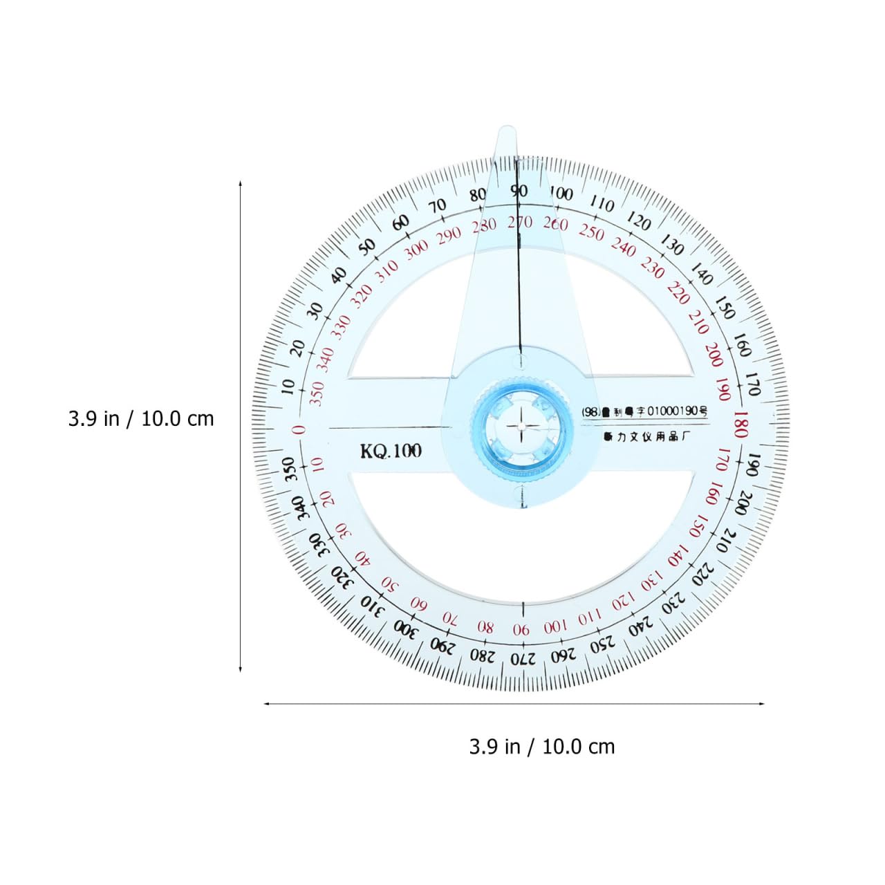 iplusmile 10 Pcs 360 Degree Circle Protractor with Swing Arm 4 Inch Plastic Angle Finder Measuring Ruler for School Geometry Drafting and Woodworking Classroom Bulk Sky Blue