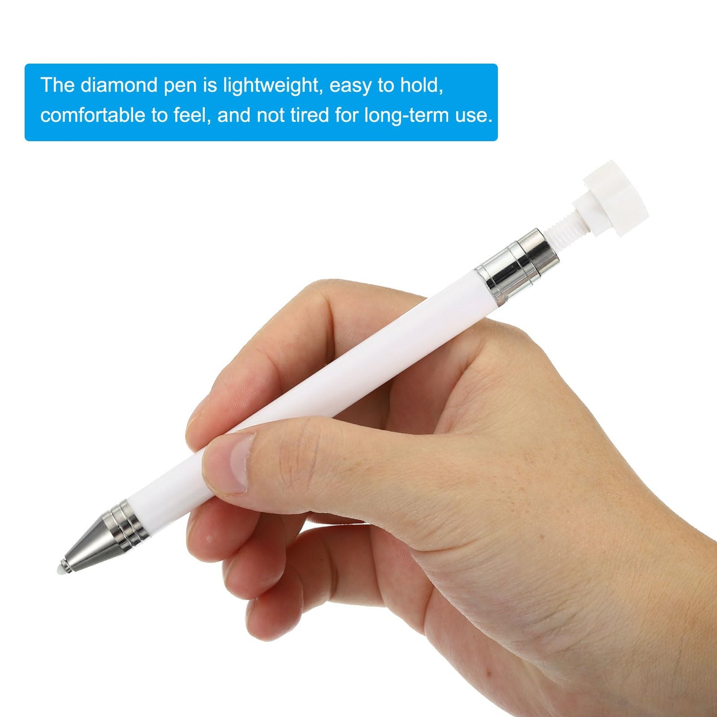 PATIKIL Diamond Art Pen with Wax, Diamond Art Accessories Refillable Wax Pen with 20Pcs Wax for Diamond Art Nail DIY Craft, White