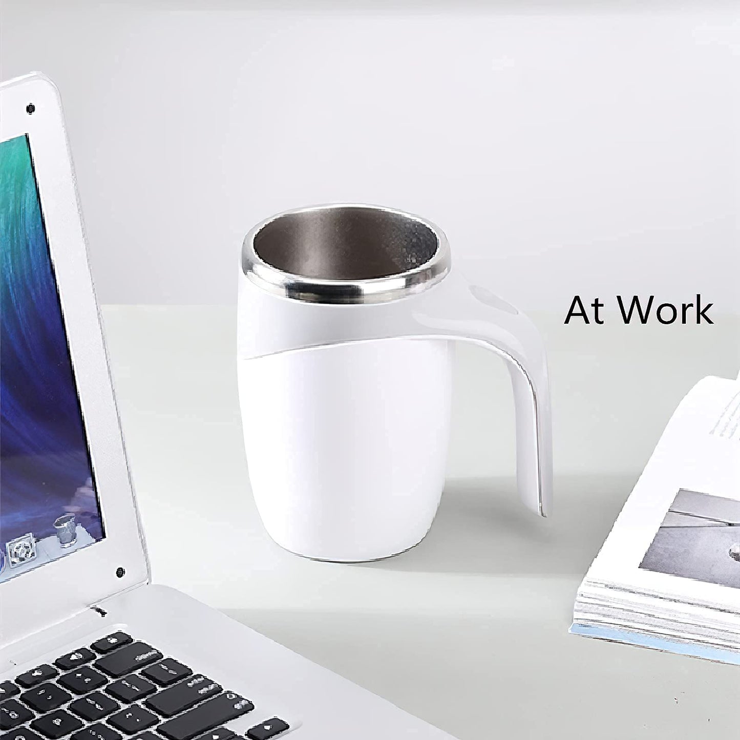 TXLOOK Automatic Magnetic Stirring Coffee Mug, Rotating Home Office Travel Mixing Cup,Funny Electric Stainless Steel Self Mixing Coffee Tumbler, Suitable for Coffee, Milk, Cocoa and Other Beverages……