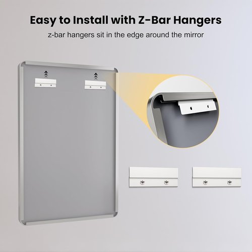 LOAAO Brushed Nickel Bathroom Mirror - 60X40 Inch Rounded Rectangle Design | Anti-Rust & Shatter-Proof
