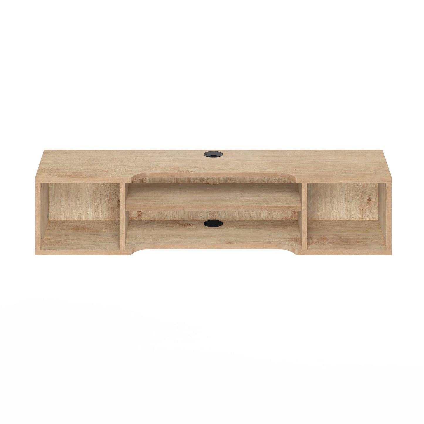 Furinno Indo Floating Storage Hutch Media Console, Marcy Oak