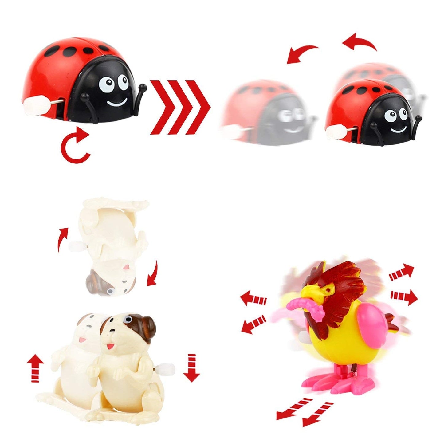 Laxdacee Wind-Up Toys, 24 Pack Assorted Mini Toy for Kid Party Favors, Pinata Goody Bag Filler Stocking Stuffers for Boy Girl Children, Birthday Gifts Carnival Small Prizes Classroom Incentive Reward