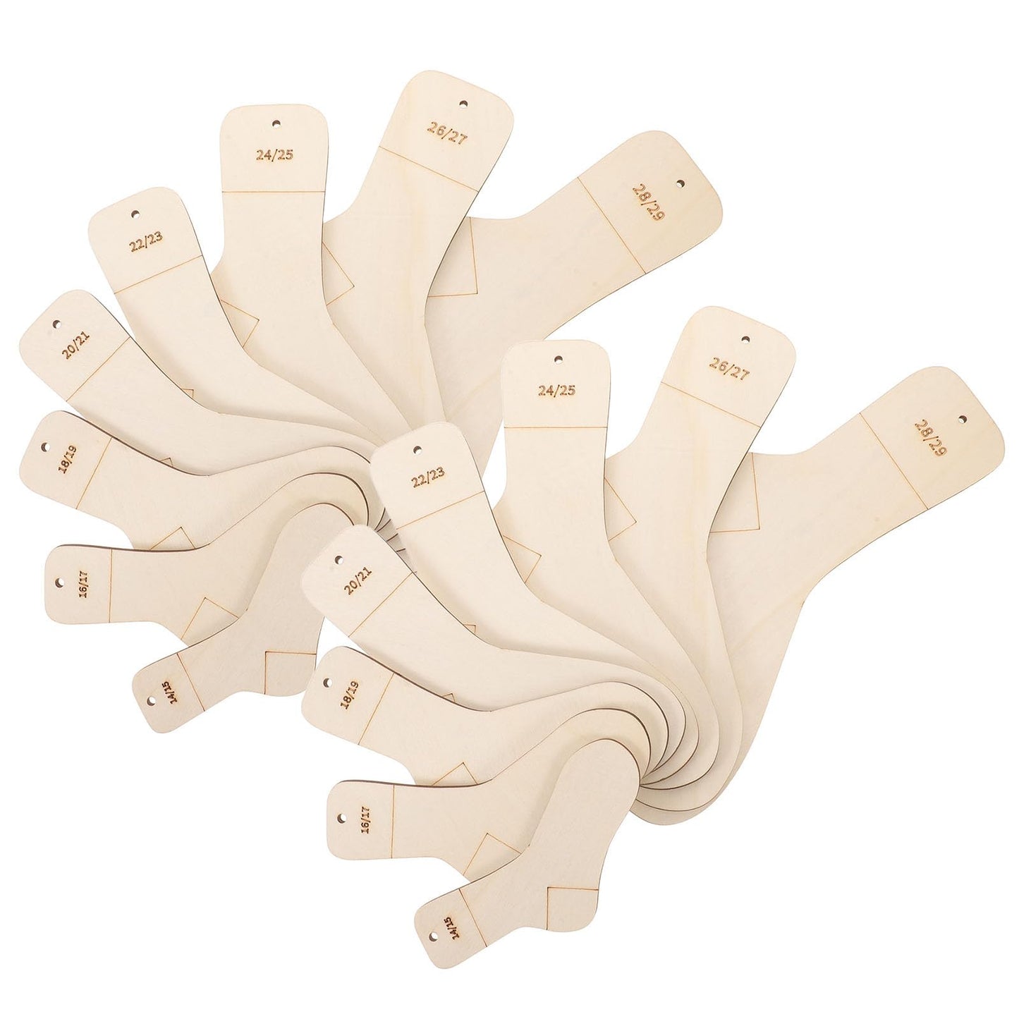 SEWACC 16pcs Sock Blockers for Knitting Sock Stretchers Stocking Display Forms for Crochet Knitting Accessories Home Craft Supplies