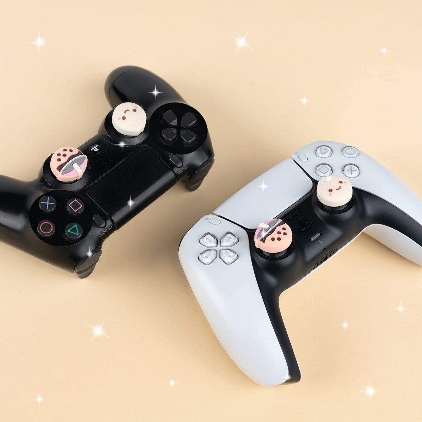 BelugaDesign Boba Dumpling Thumb Grips | Kawaii Cute Cutecore Pastel Button Caps | Compatible with Sony PlayStation PS5 PS4 Xbox Nintendo Switch Pro Controllers (Does not fit Joycons)