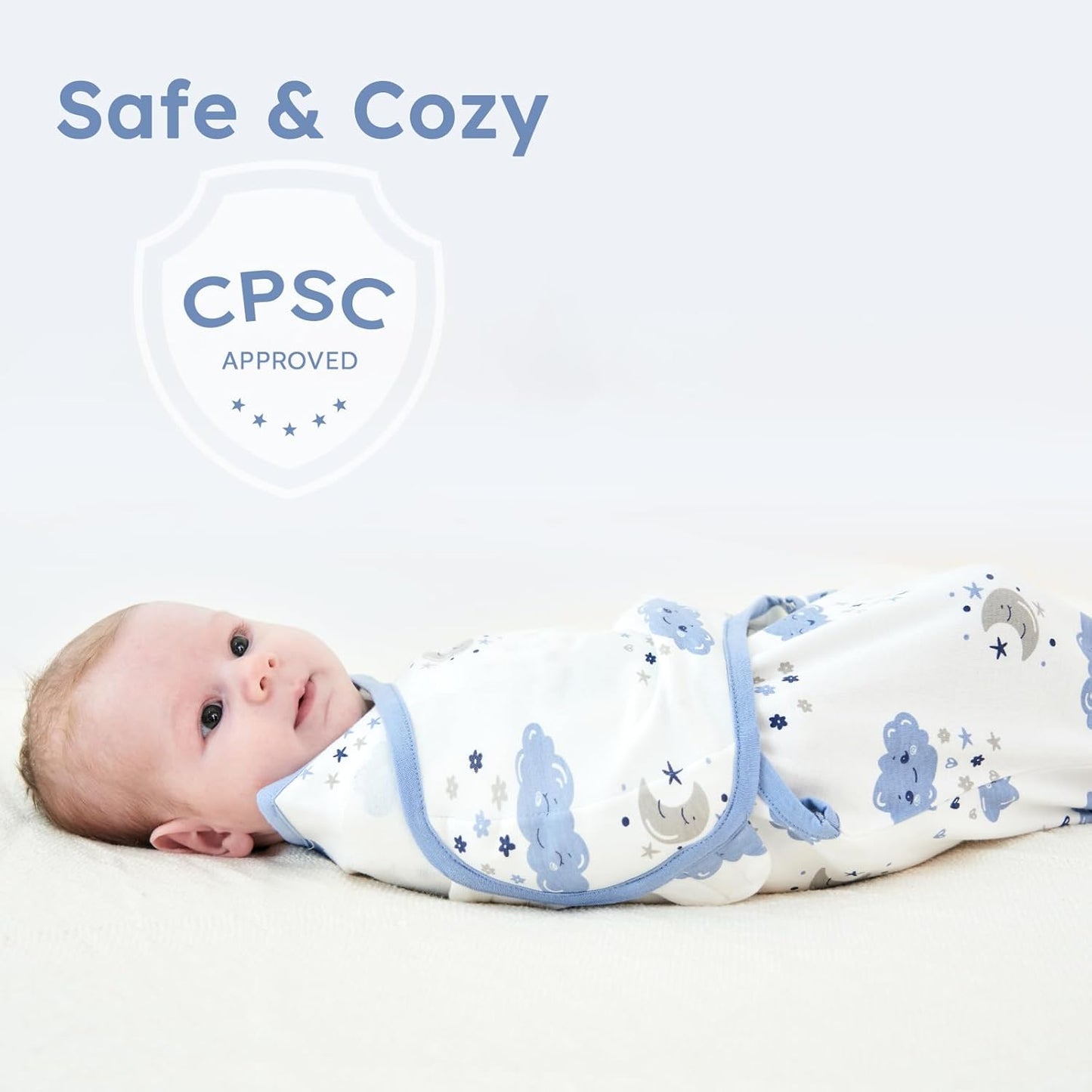 Yoofoss Baby Swaddles - 100% Cotton Adjustable Swaddle Sack for Newborns | 3-Pack, Soft & Breathable (3-6 Months)