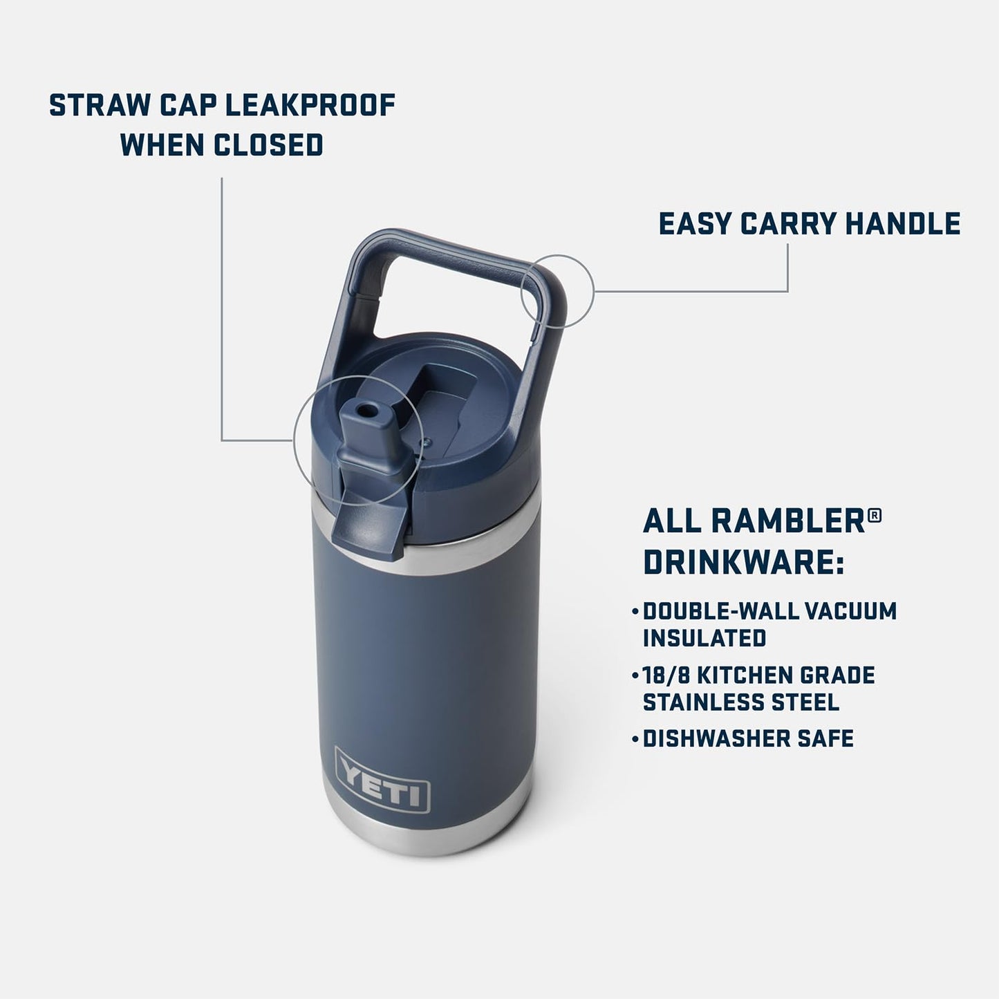 YETI Rambler Jr. 12 oz Kids Bottle, with Straw Cap, Wild Vine Red