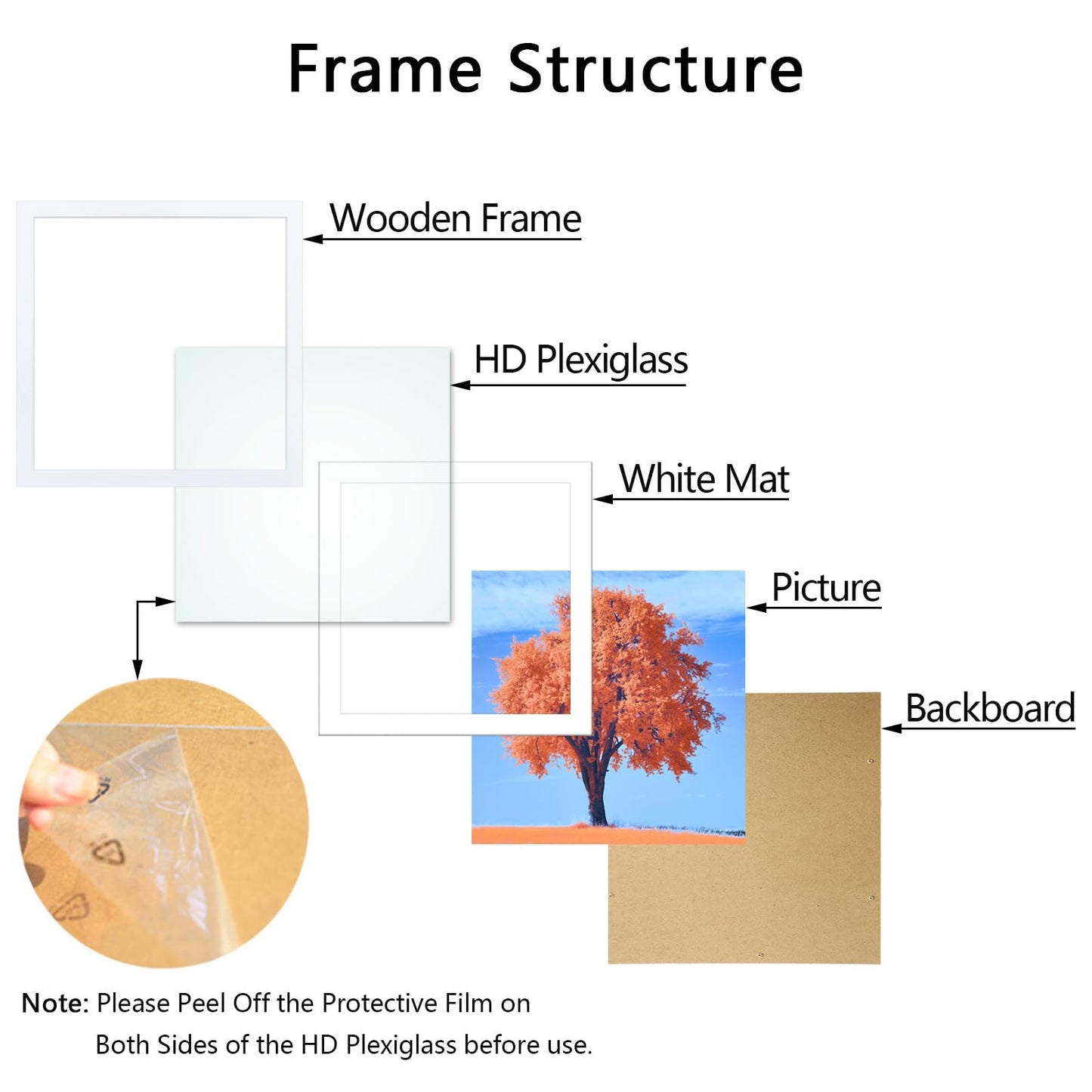 2 Pack 12x12 Picture Frame White, Solid Wood Diamond Art Painting Frames 30x30cm, Display Pictures 10x10 with Mat or 12 x 12 Without Mat, 12x12 Frame for Photos Posters Prints Artworks, Wall Hanging