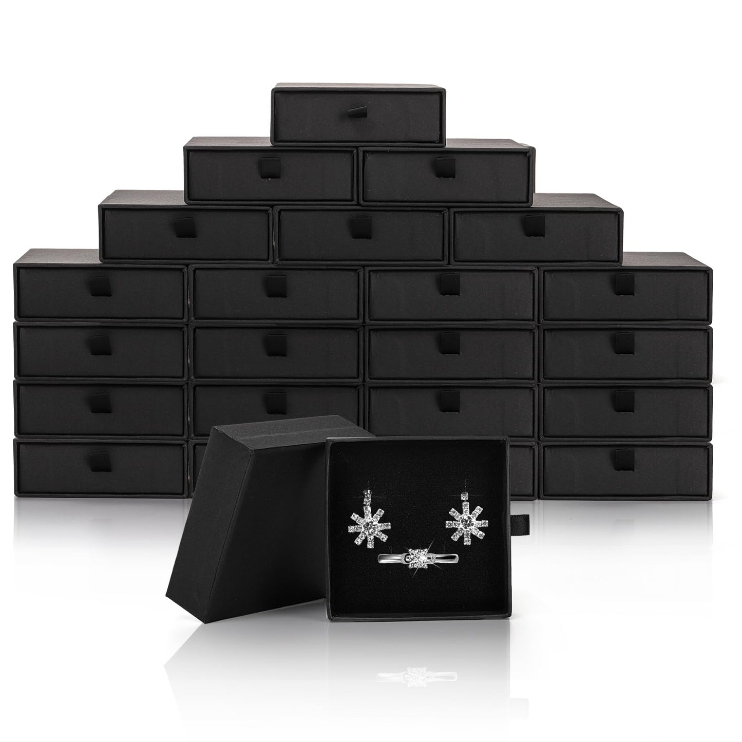 WRINGKIT 24 Pack Jewelry Gift Boxes, 3.5x3.5x1.2 Inch Cardboard Jewelry Packaging Box with Lid, Small Storage Display Case Bulk for Necklaces, Bracelets, Earrings, Valentine's Day Jewelry Gift