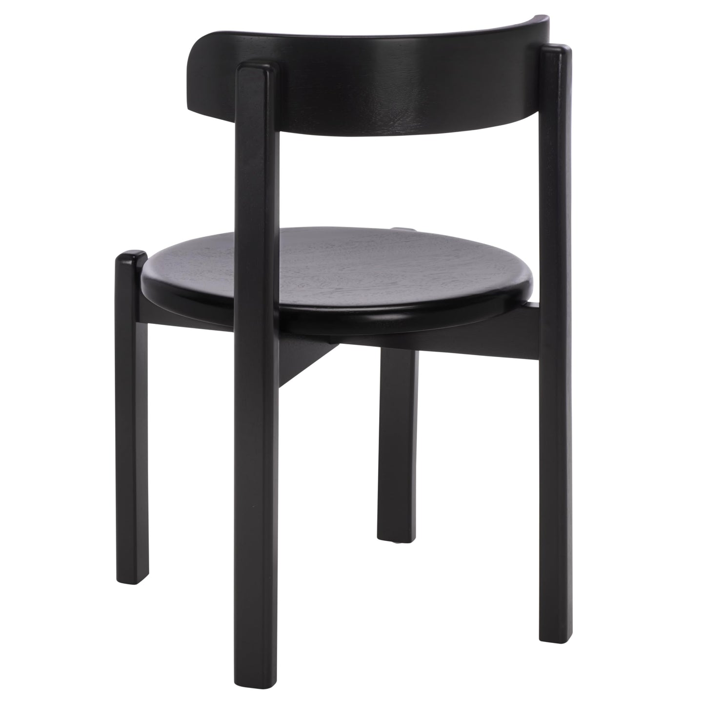 SAFAVIEH Furniture - Calixto Dining Chair Set of 2 - Black Solid Wood - Round Seat Modern Chair - Fully Assembled - Ideal for Dining Room, Kitchen, 19" Seat Height (DCH8809B-SET2)