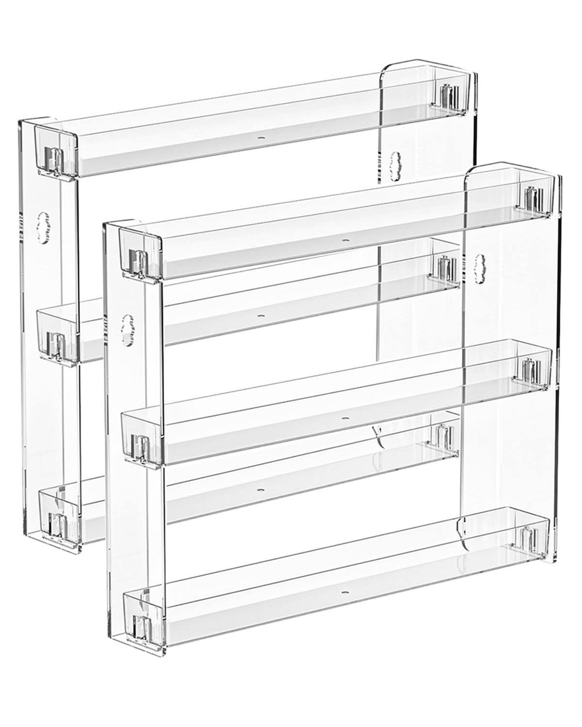 Cocheetah 2Pack 3 Tier Display Rack, Clear Paint Rack Wall-Mount (No Drill), Acrylic Craft Paint Storage Organizer, Miniature Holder for 2oz Bottle, Nail Polish Organizer, Badges, Mini Figures (2)