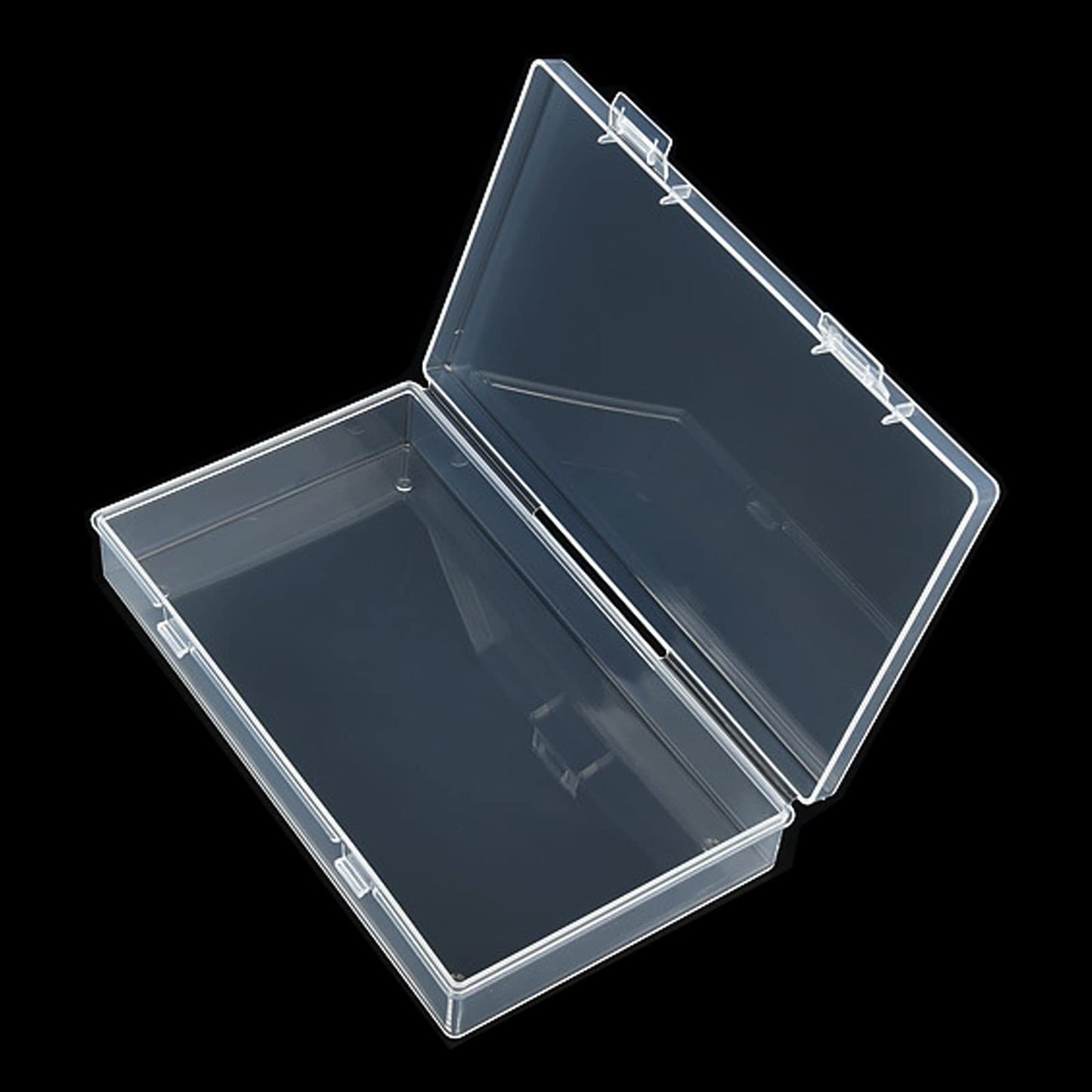 Thintinick 8 Pack Rectangular Clear Plastic Storage Containers Box with Hinged Lid for Beads and Other Small Craft Items (6.5 x 3.74 x 1.18 inch)