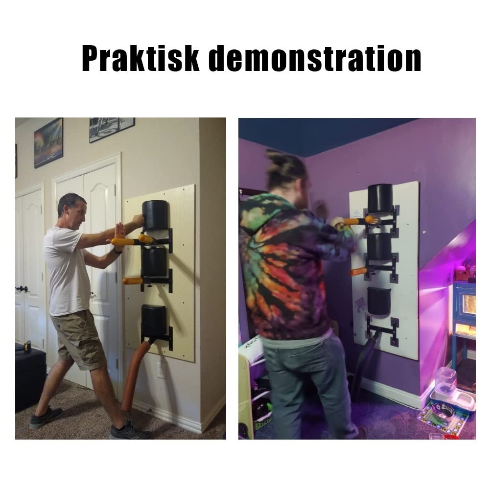 Wing Chun Wooden Man Pile, Wall Mounted Dummy for Home Martial Arts Training, Portable Device for Wall or Marble Surface