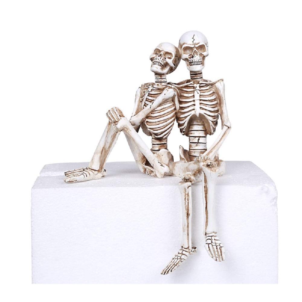 Pacific Giftware Skeletons Couple Shelf Sitter Figurine Decorative Halloween Decor Polyresin Statue Gothic Romantic Skeleton Lovers Ornament for Table Mantel Office or Home Decor 7" H