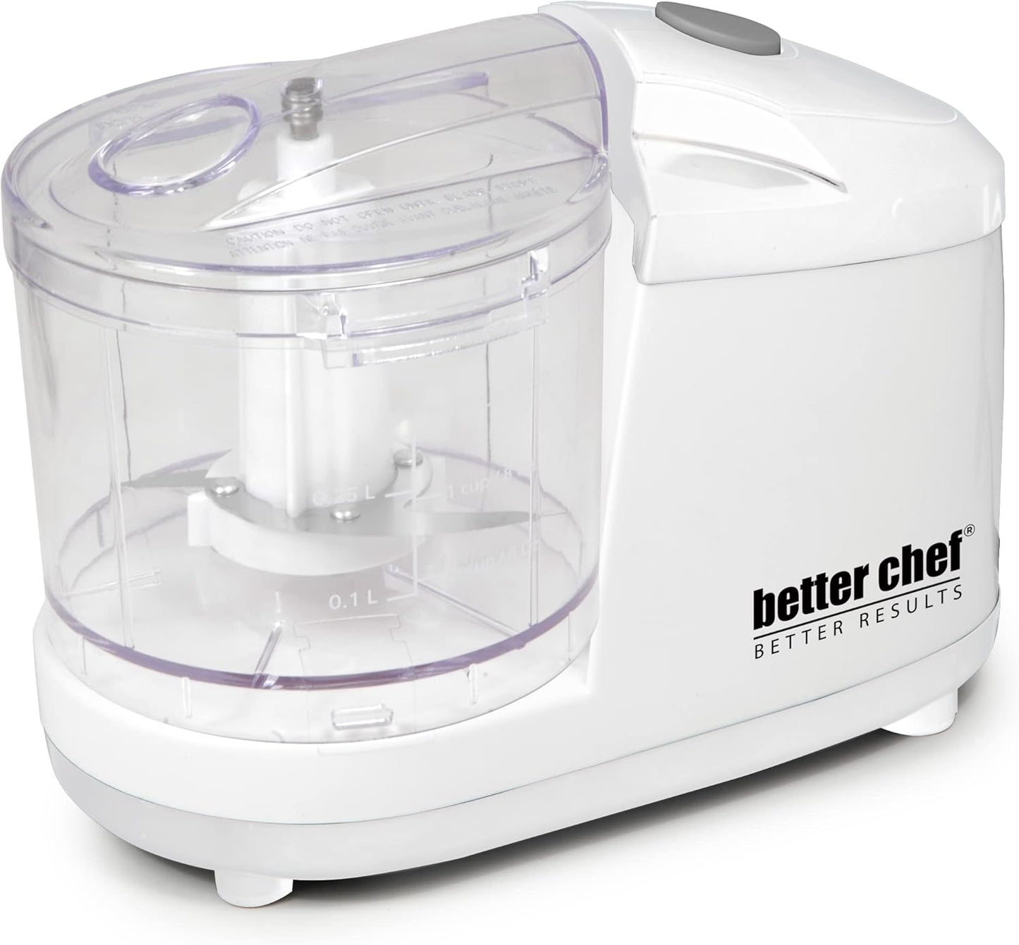 Better Chef 1.5-Cup Mini Food Processor, Stainless-Steel Blade, Pulse Switch, White