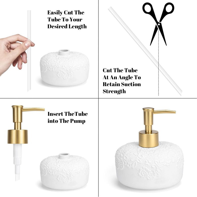 Plastic Soap Dispenser Pump Replacement for Standard 28/400 Thread Size for Your Lotion or Dish Soap Refill Dispenser Kitchen Bathroom 2 Pack(Gold)