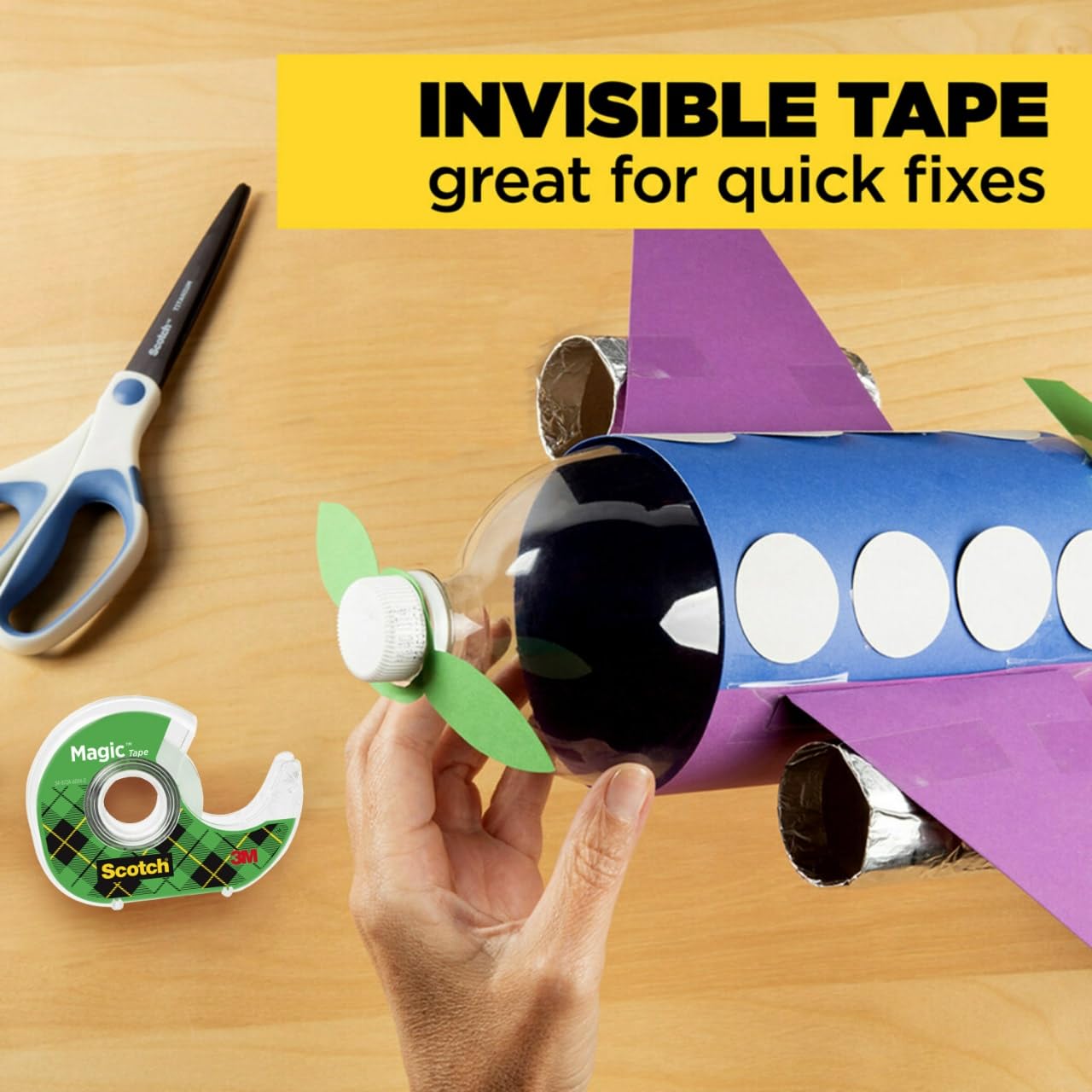Scotch Magic Tape, Invisible, Home Office Supplies and Back to School Supplies for College and Classrooms, 6 Tape Rolls with Dispensers