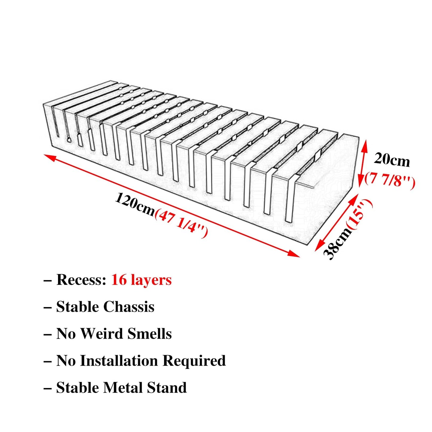 Elitix Waterfall Tile Sample Display Metal Rack, All-in-one Ceramic Tile Display Stand with 13 16 Card Slots, Wooden Boards Organizer Shelf for Retail Stores(Black,120x38x20cm)