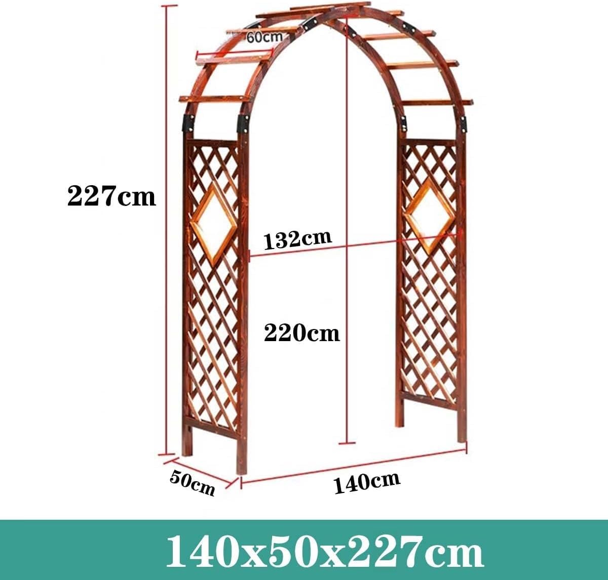 Wooden Garden Arbor Rose Archway Trellis for Climbing Plants Heavy Duty 1.2m 1.8m Wedding Arch Weatherproof & Easy to Assemble (White 120cm/47.2inch)