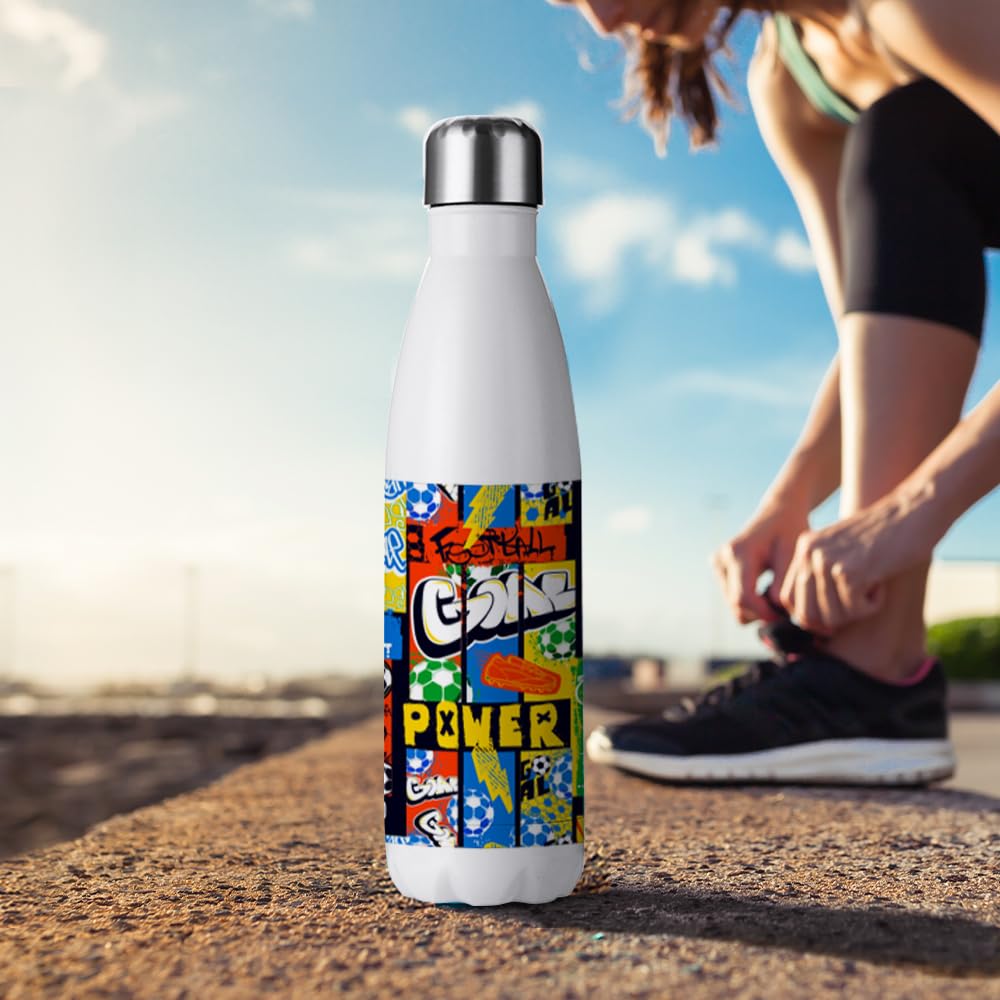 PYD Life 17 OZ Sublimation Sports Water Bottles Blanks White Stainless Steel Tumbler Vacuum Flasks with Lid for Tumbler Heat Press Sublimation Oven Printing 4 Pack