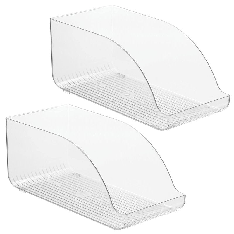 mDesign Compact Plastic Kitchen and Pantry Storage Organizer Bin for Tall Skinny Soda/Pop Cans - Kitchen, Pantry, Cabiner, Freezer, Refrigerator - 2 Pack - Clear - 14 x 6.75 x 6