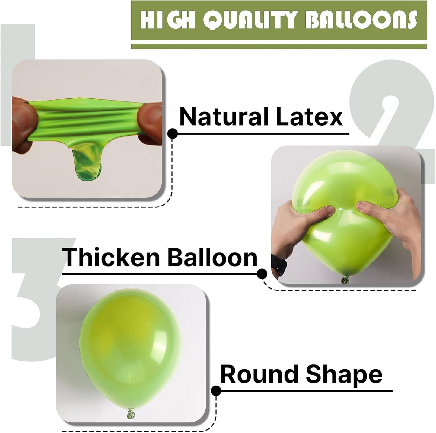 PartyWoo Lime Green Balloons - 127-Piece Latex Balloon Arch Kit | Various Sizes for Graduation & Birthday Celebrations