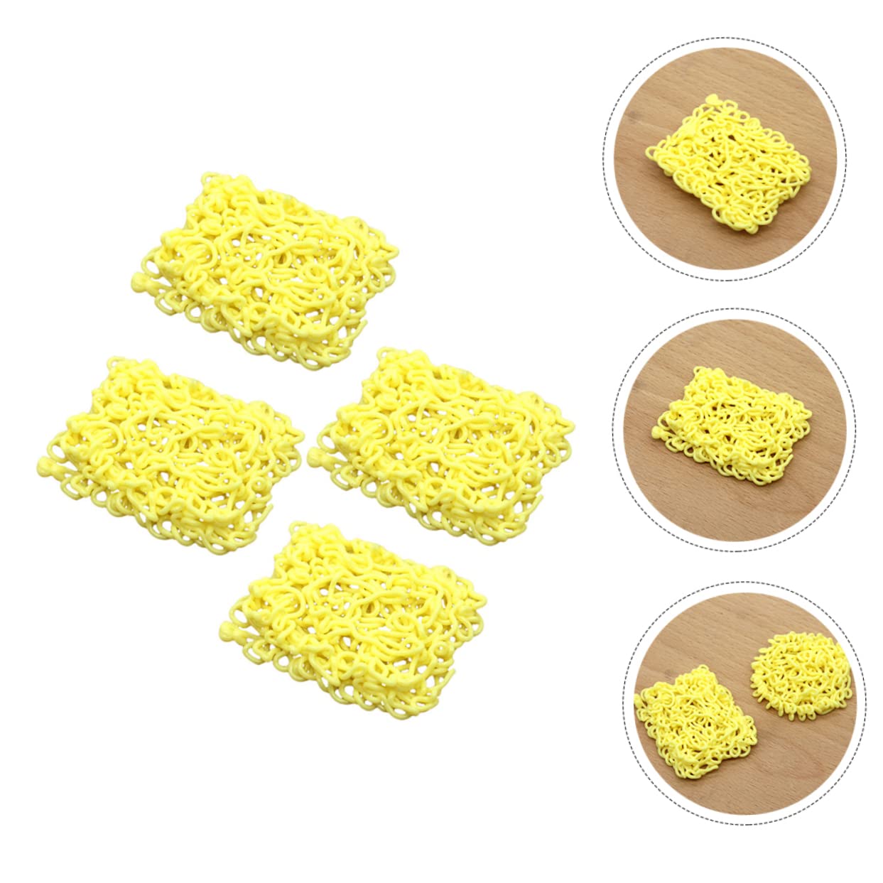 Toddmomy 4Pcs Realistic Miniature Ramen Fake Noodles Silicone Dollhouse Food Play Food Props for Photography Party Decor