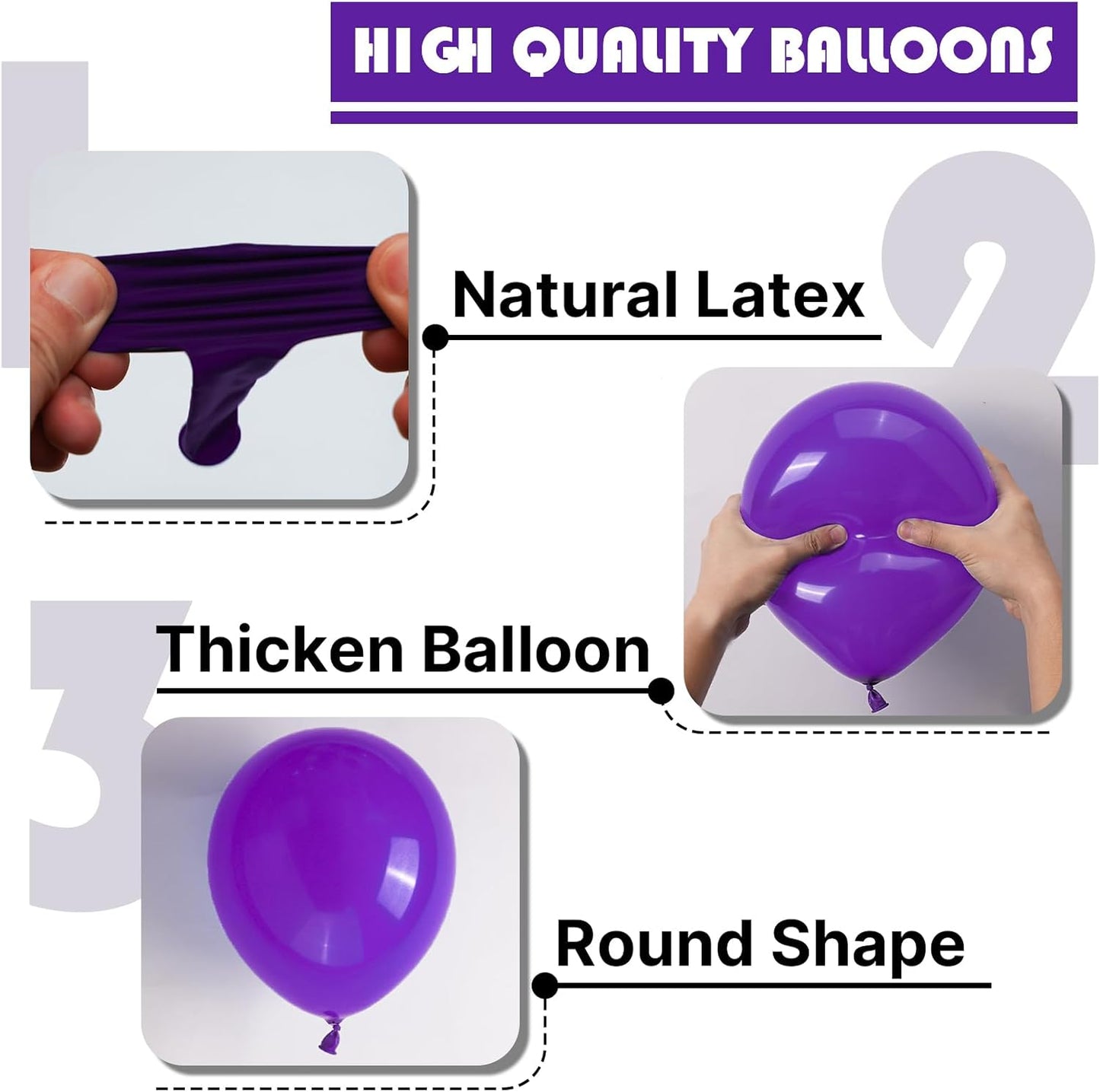 PartyWoo Dark Purple Balloon Arch Kit - 152pcs in 5-18 Inch Sizes for Birthday & Baby Shower Decor
