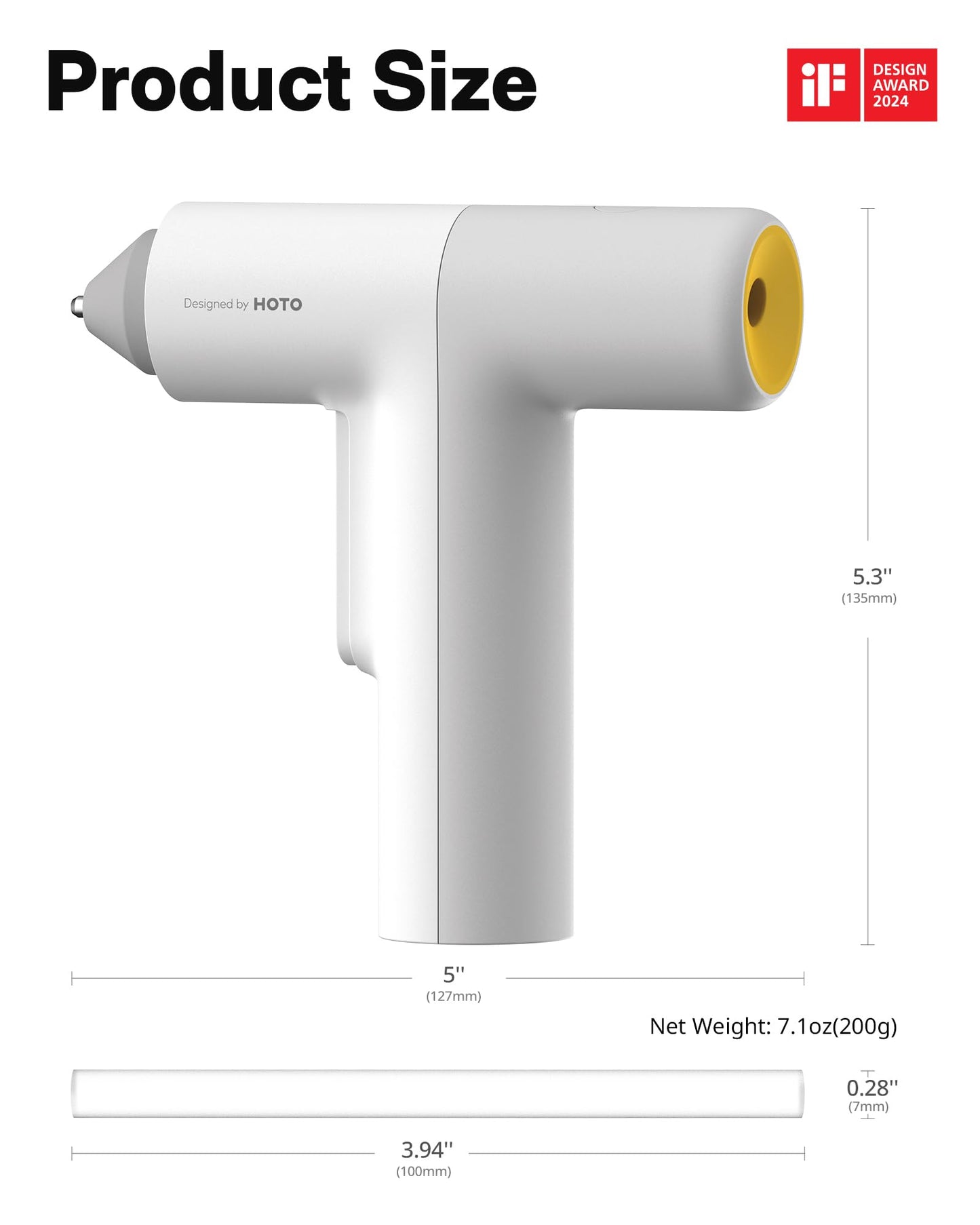 HOTO Cordless Auto Dispensing Glue Gun, Easyflow Hot Glue Gun with 40 Glue Sticks, 30s Fast Heating, 3000mAh USB-C Rechargeable, Anti-Scald & Anti-Drip, Ideal for DIY Crafts, Home Repairs & Decoration