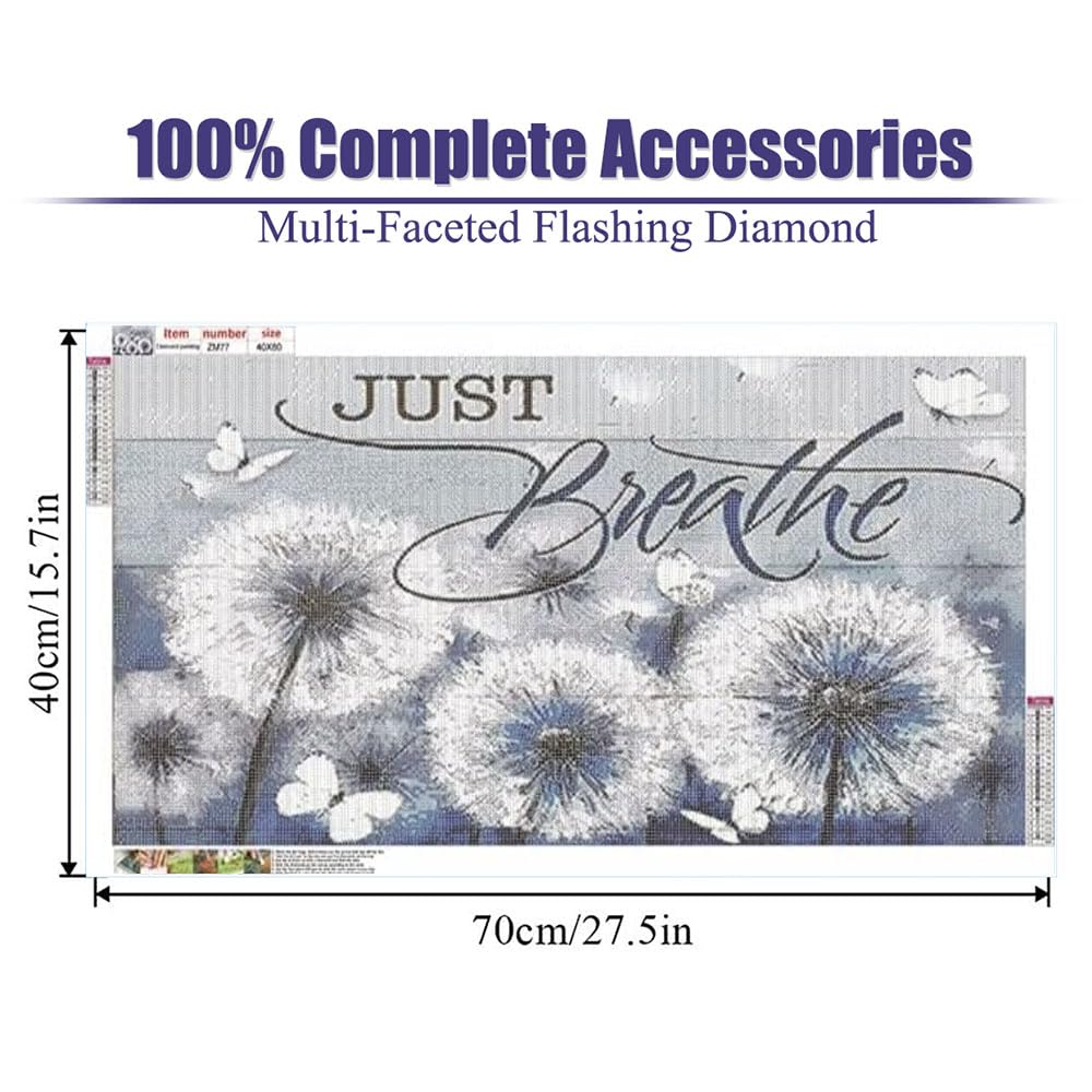 COHAYISY Large Diamond Art Painting Kits for Adults, DIY 5D Round Full Drill Dandelion Diamond Art, Perfect for Relaxation and Home Wall Décor 27.5 X 15.7inch