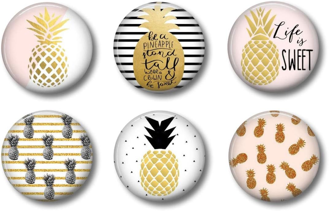Locker Magnets for Girls, Pink and Gold Pineapples