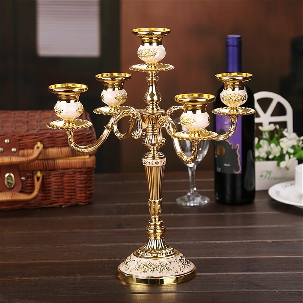WANGHAI2024M Candle Holders European Retro Five-Head Candle Holder Home Wedding Props Decorative Candlestick Candlestick Holders
