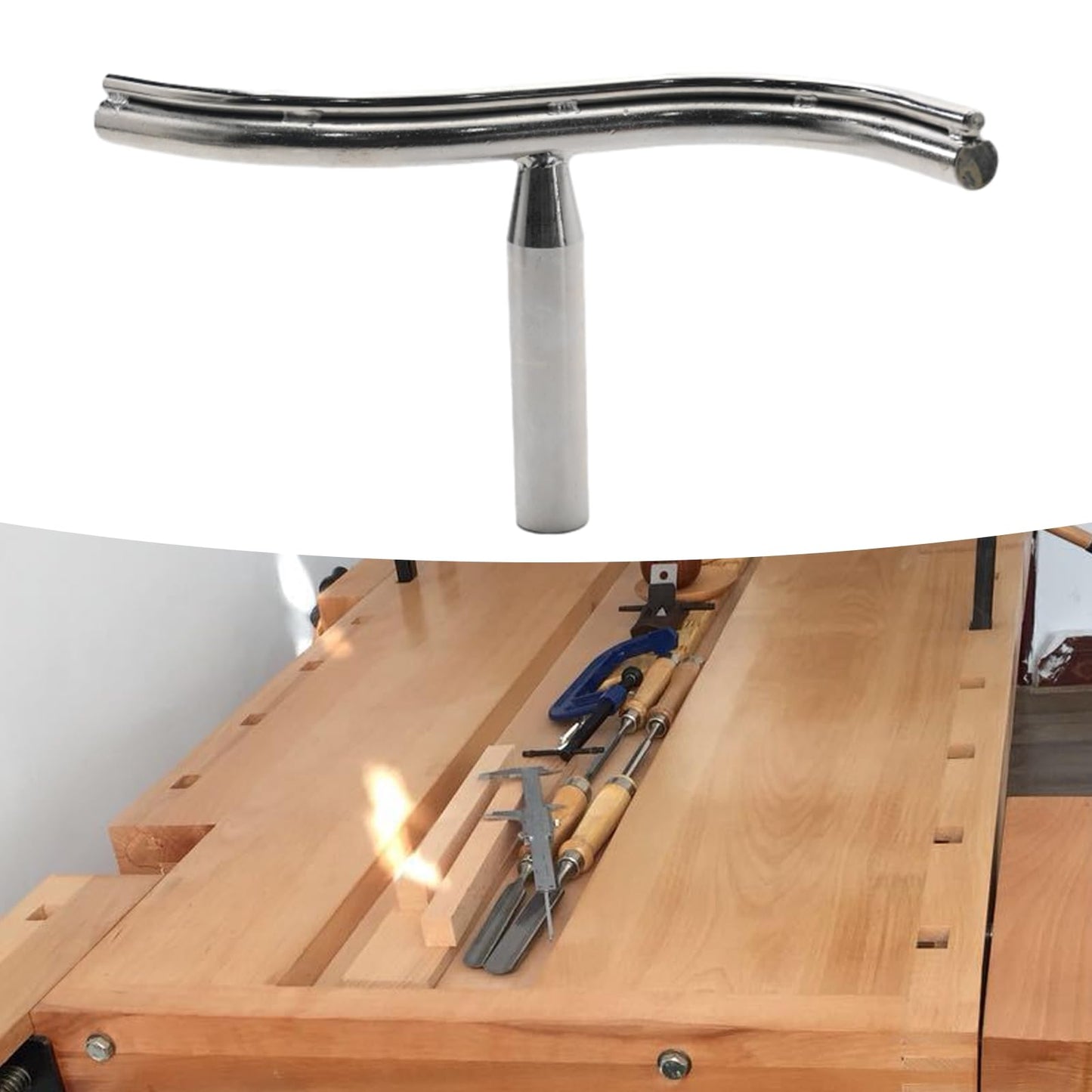 Vkinman Curved Lathe Tool Rest 1 Inch Diameter Post for Woodworking Wood Turning Lathe Turning Tool DIY Lathe Accessories