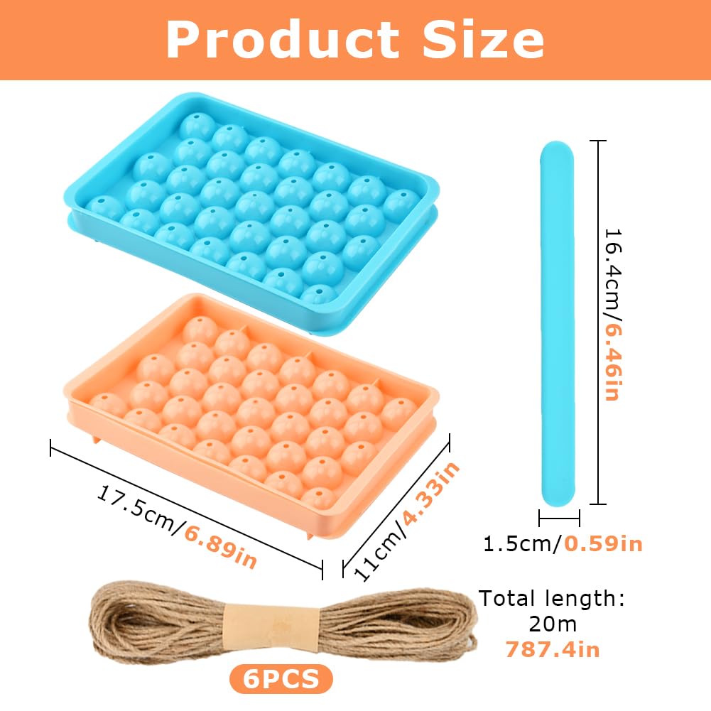 Grape Soap Molds Kit - 2Pcs DIY Handmade Soap Making Kit with Stirring Stick, Jute Rope, Reusable Soaps Molds for Homemade Soap, Candle, Resin Crafts (Without Soaps)