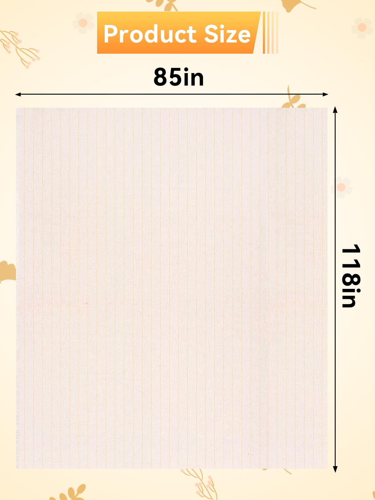 85" × 118" Large Overlocking Tufting Cloth with Marked Lines- Primary Monk's Cloth Punch Needle Fabric for DIY Rug-Punch Tufting Gun