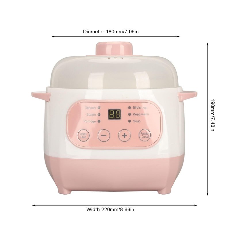 Mini Ceramic Stew Cooker With 1l Capacity And Antidry Burn Function, Electric Slow Cookers For Small Kitchen, Electric Stewing Pan Appointment Timing Sputum Stewed Automatic Boiled Porridge