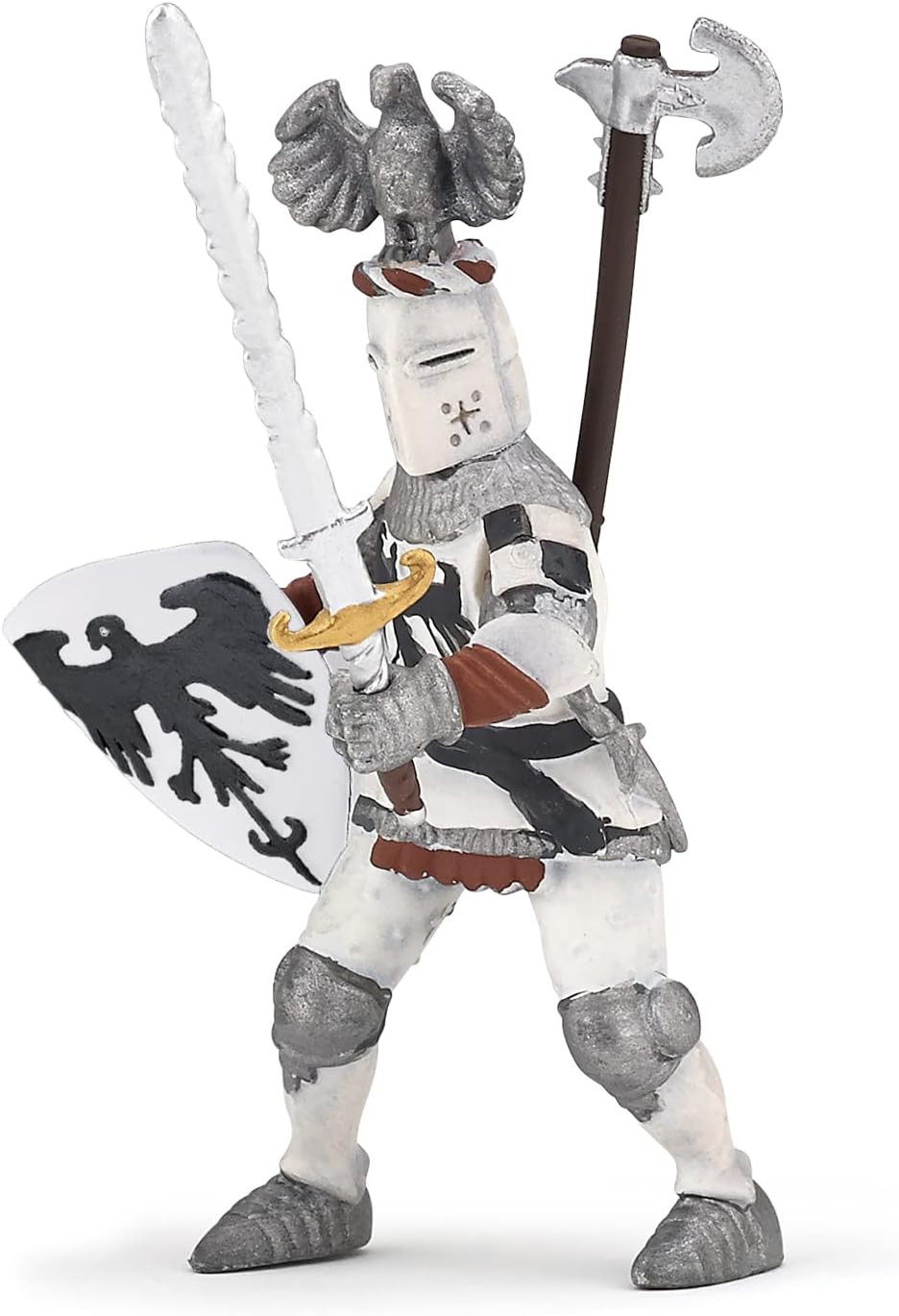 Papo Hand-Painted Figurine - Medieval Fantasy White Crested Knight - Collectible for Children 3+