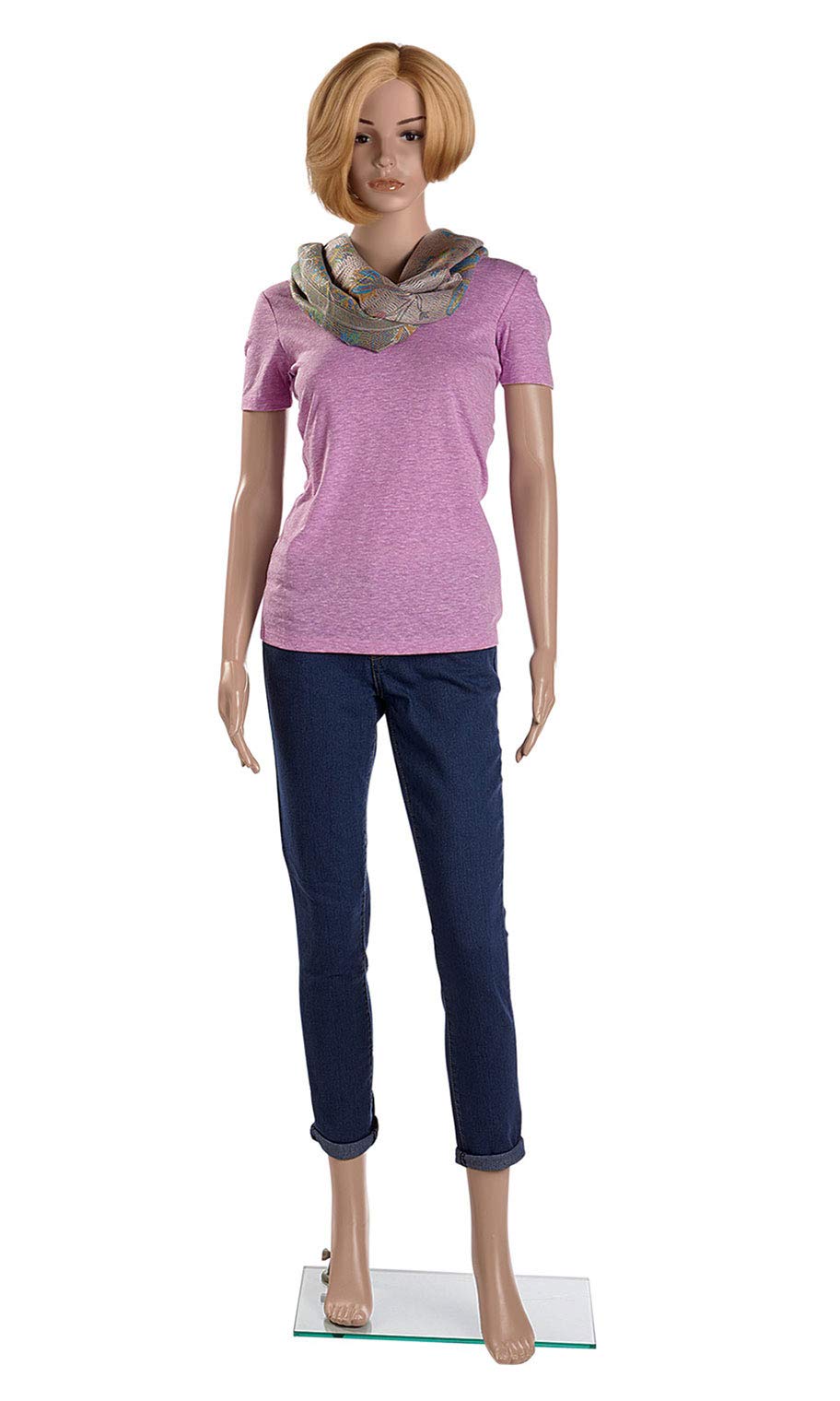 SSWBasics Full Body Female Mannequin - Caucasian Complexion - 5'9" Plastic Display for Clothing and Accessories Showcases