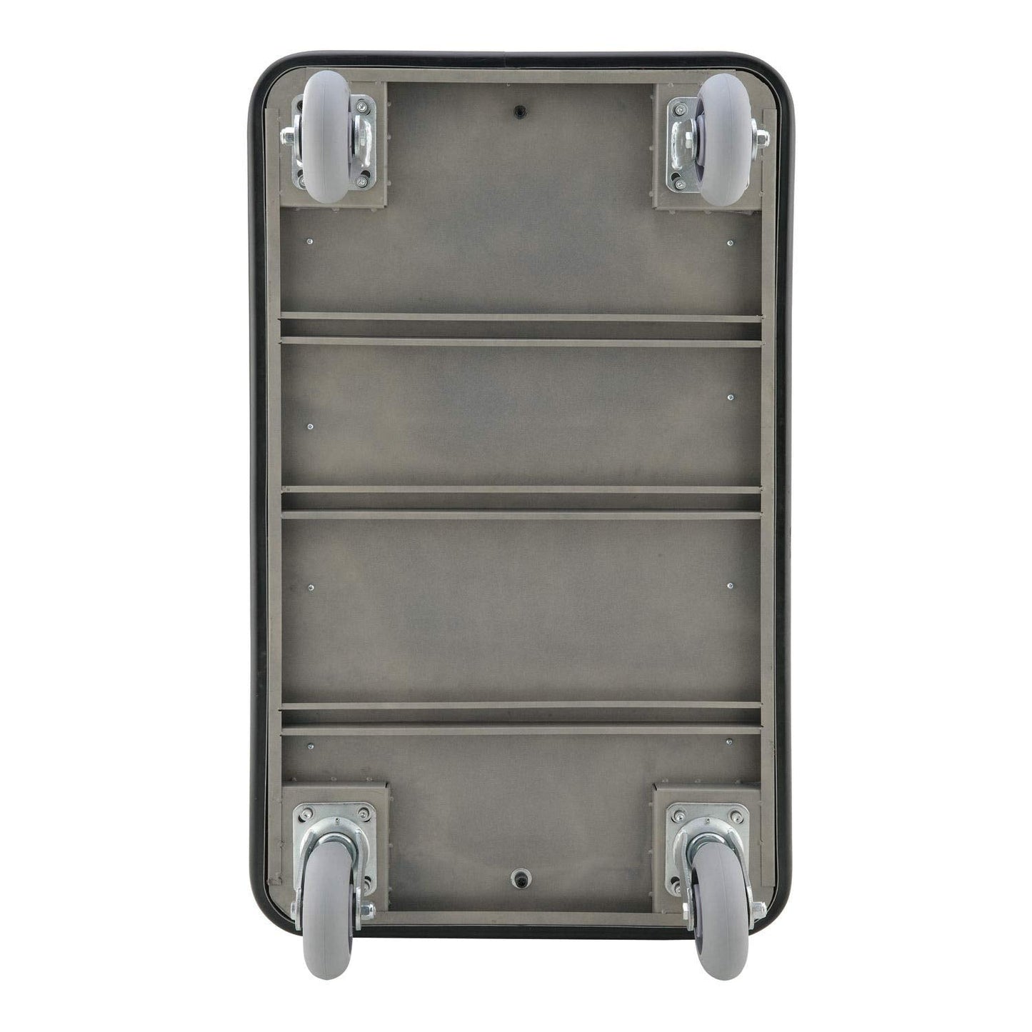 Global Industrial Silver Stainless Steel Bellman Cart Curved Uprights 6" Rubber Casters, 41-1/4"L x 24" W x 73" H, Hotel Luggage Cart for Commercial Use, Condos, Resorts