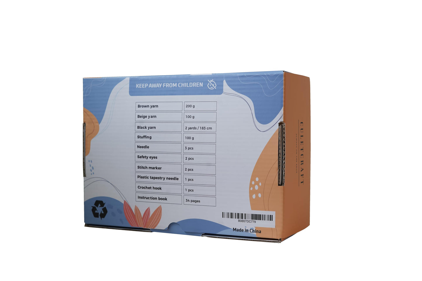 CULETCRAFT Crochet Kit for Beginners Adults, Freddy the Monkey DIY Crochet Animal Kit for Beginners, Learn to Crochet with Step-By-Step Instruction Book, Beginner Crochet Kit for Adults