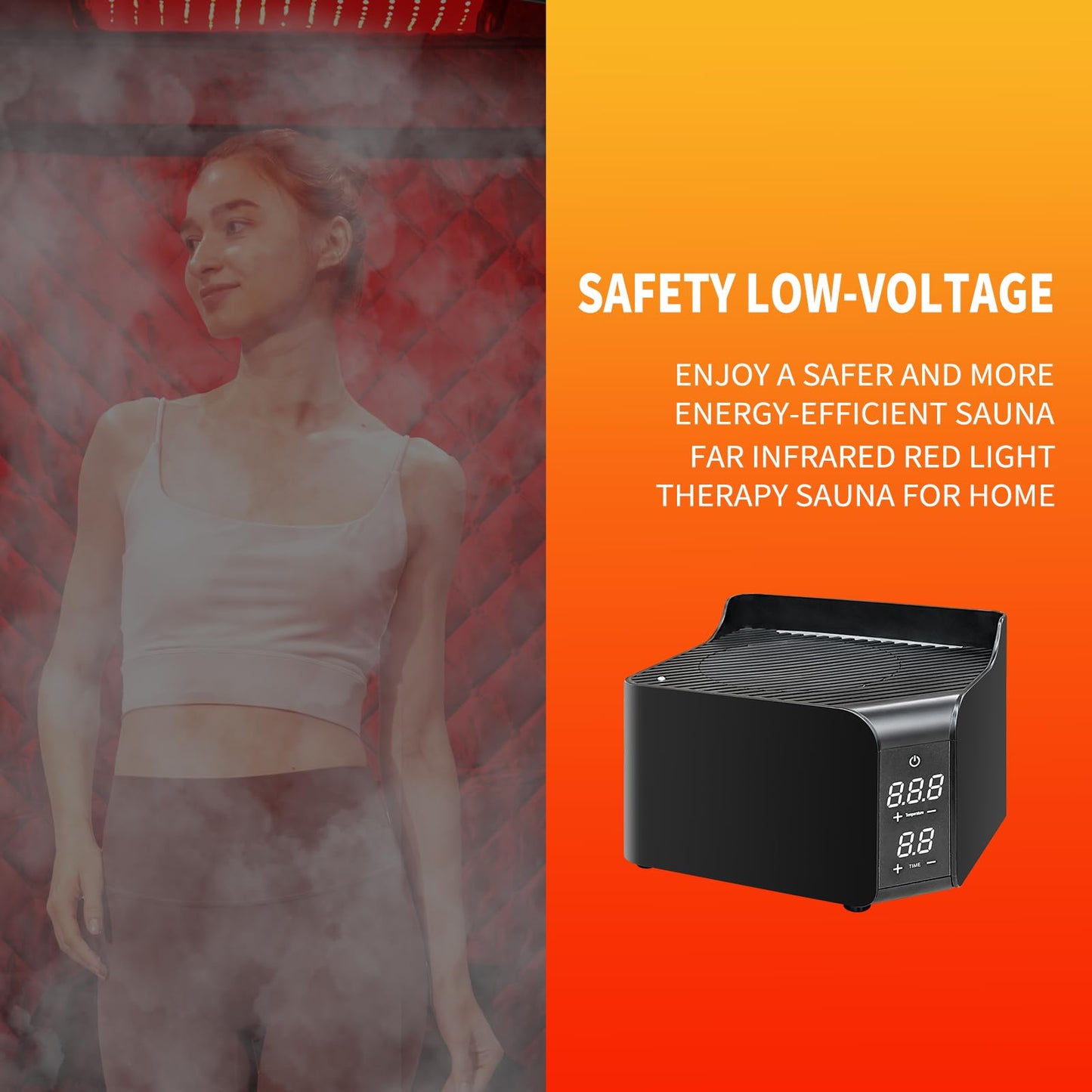 iDOTODO Portable Personal Far Infrared Sauna Box for Home with 660nm Red Light Threapy Panel, Upgraded Infrared Dry Sauna, 140℉, Heating Foot Pad, Upgraded Comfortable Chair