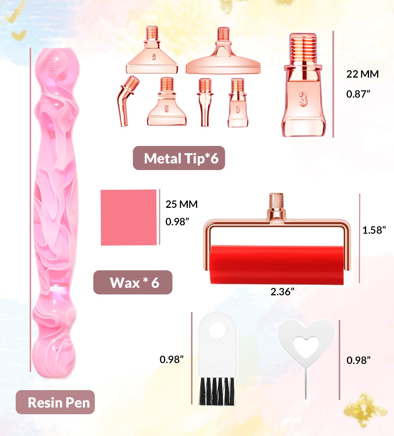 Hailivike 17PCS Pink Diamond Painting Pens, Upgraded Stainless Steel Tips Diamond Art Pens No Loosen