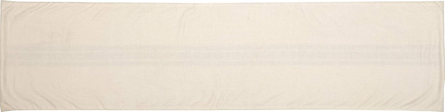 Market Place Gray Grain Sack Stripe Table Runner, 13" x 54", Gray and Cream Farmhouse Style Tabletop D cor