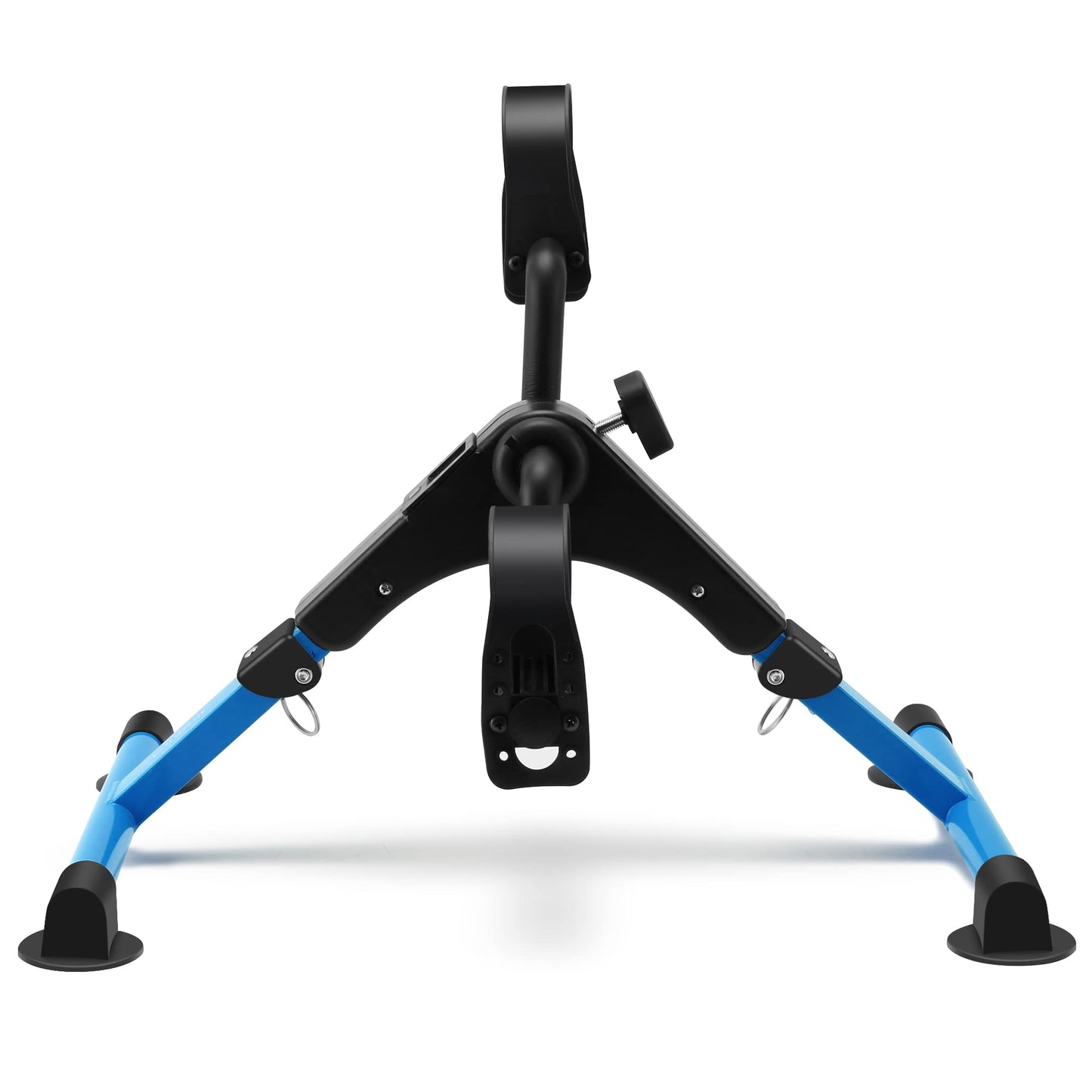 Folding Exercise Bike Pedal Exerciser Portable Desk Bike with LCD Display for Arms and Legs Workout (BLUE)