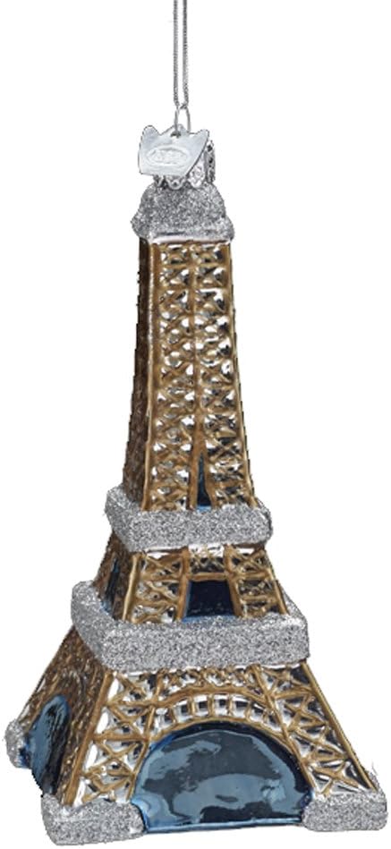 Kurt Adler 5-Inch Noble Gems Glass Eiffel Tower Ornament, Christmas
