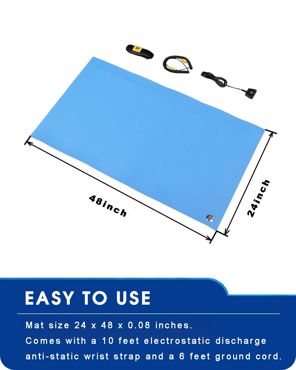 Anti Static Mat for Pc ESD Mat: 24"X48" Soldering Table Mat Kit Computer Electronics Repair- Heat Resistant Static Mat(Blue)