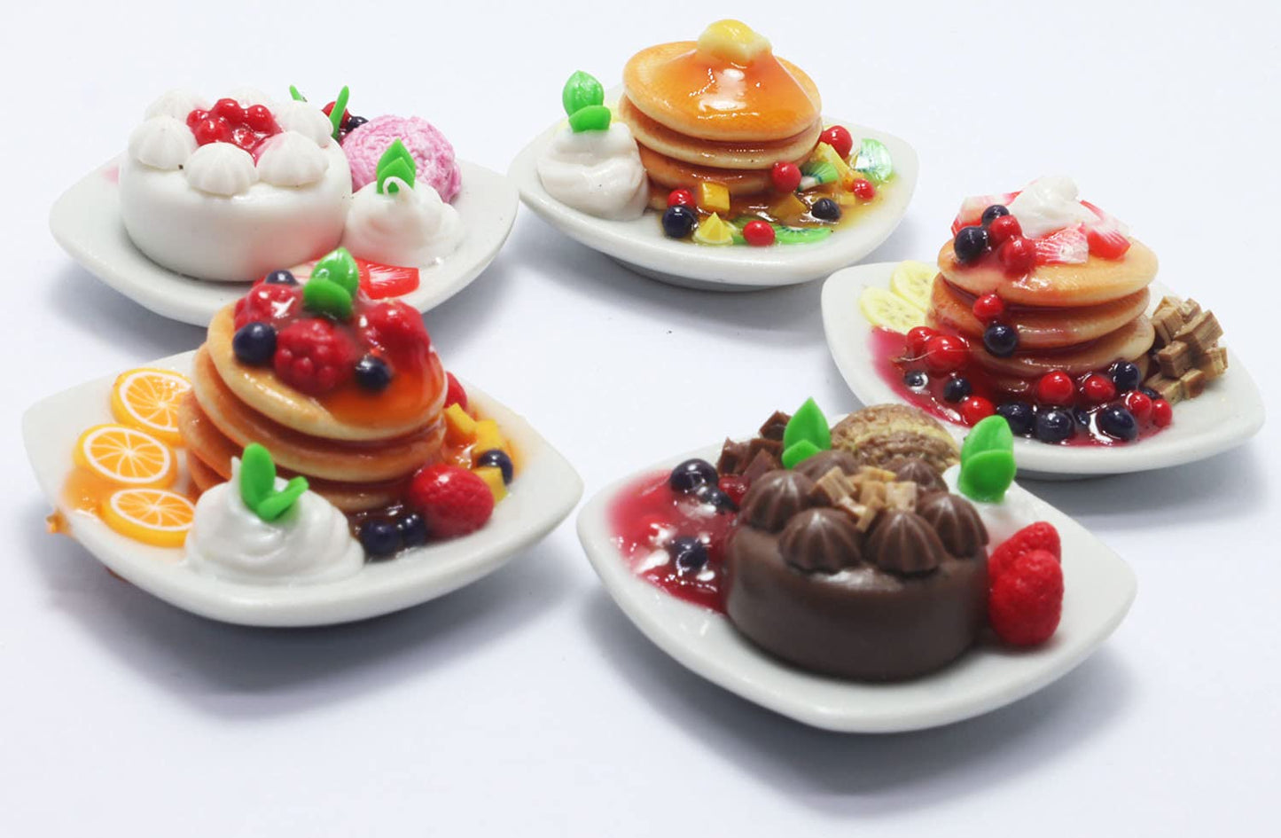 ThaiHonest 5 Dollhouse Miniatures Pancake & Cake Food Supply Handcrafted,Tiny Food