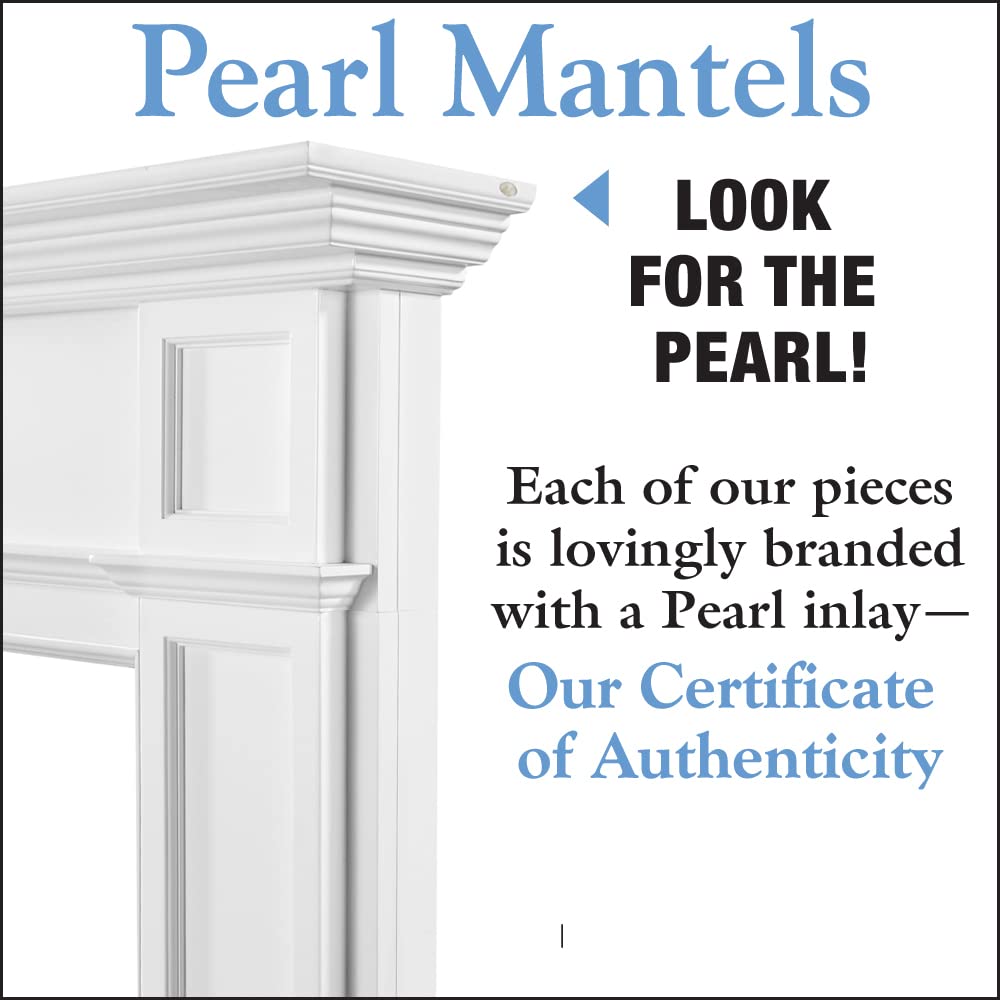 Pearl Mantels ARYB56540 Furniture for Your Fireplace, Premium Grade A MDF Mantel Surround, Crisp White Paint, Interior Opening 56" W x 42" H