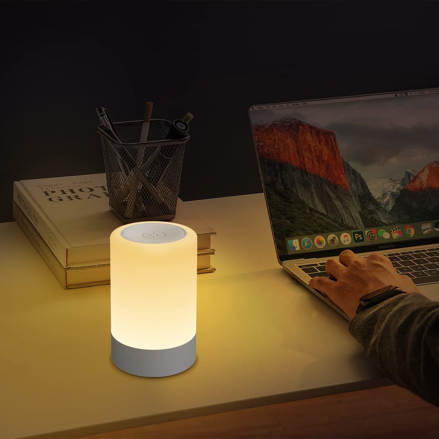 G Keni Nursery Night Light for Baby, Portable LED Touch Night Lamp for Kids and Adult, Breastfeeding, Sleep Aid, USB Rechargeable Nursing Lamp, Bedside Dimmable Warm Night Light, Soft Eye Caring