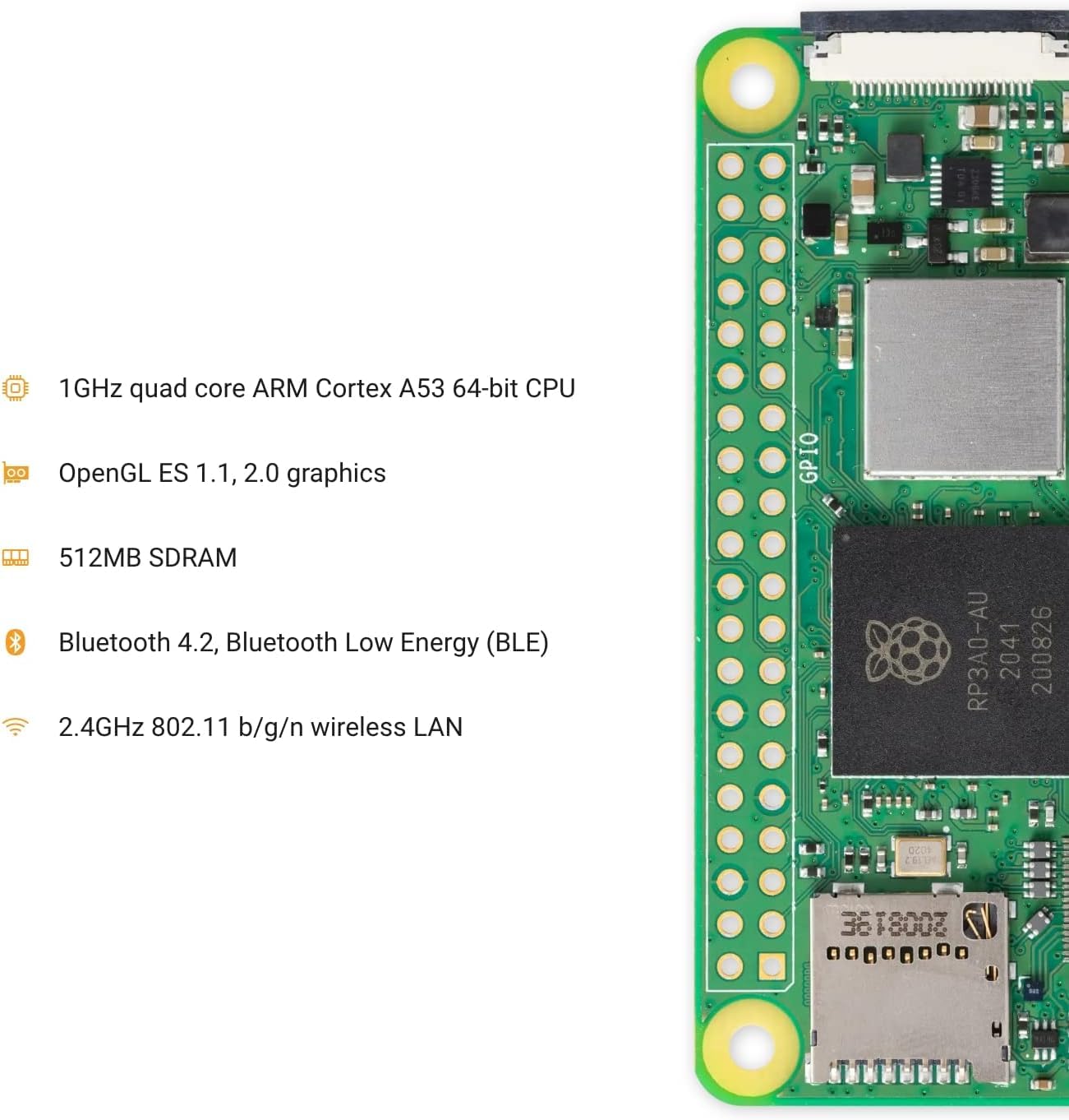 Raspberry Pi Zero 2 W (Wireless / Bluetooth) 2021 (RPi Zero 2W)